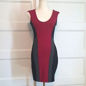 Soprano Red Sleeveless V-Neck Sheath Dress